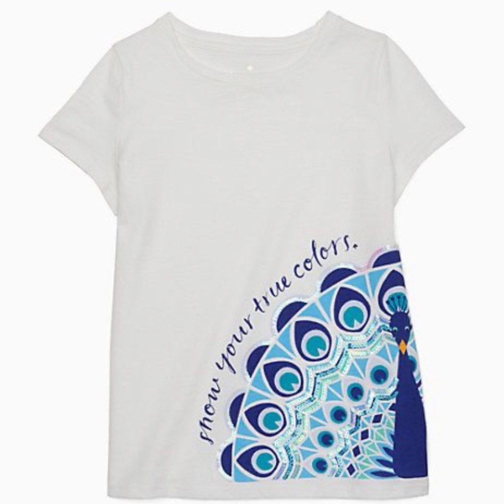 Kate spade girls 14/16 peacock shirt. Brand new